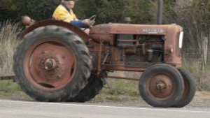 Old Nuffield Tractor heading to the 2024 Horsepower Rally