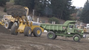 IH Payloader 560 loading a 1947 Euclid R15 Dump Truck